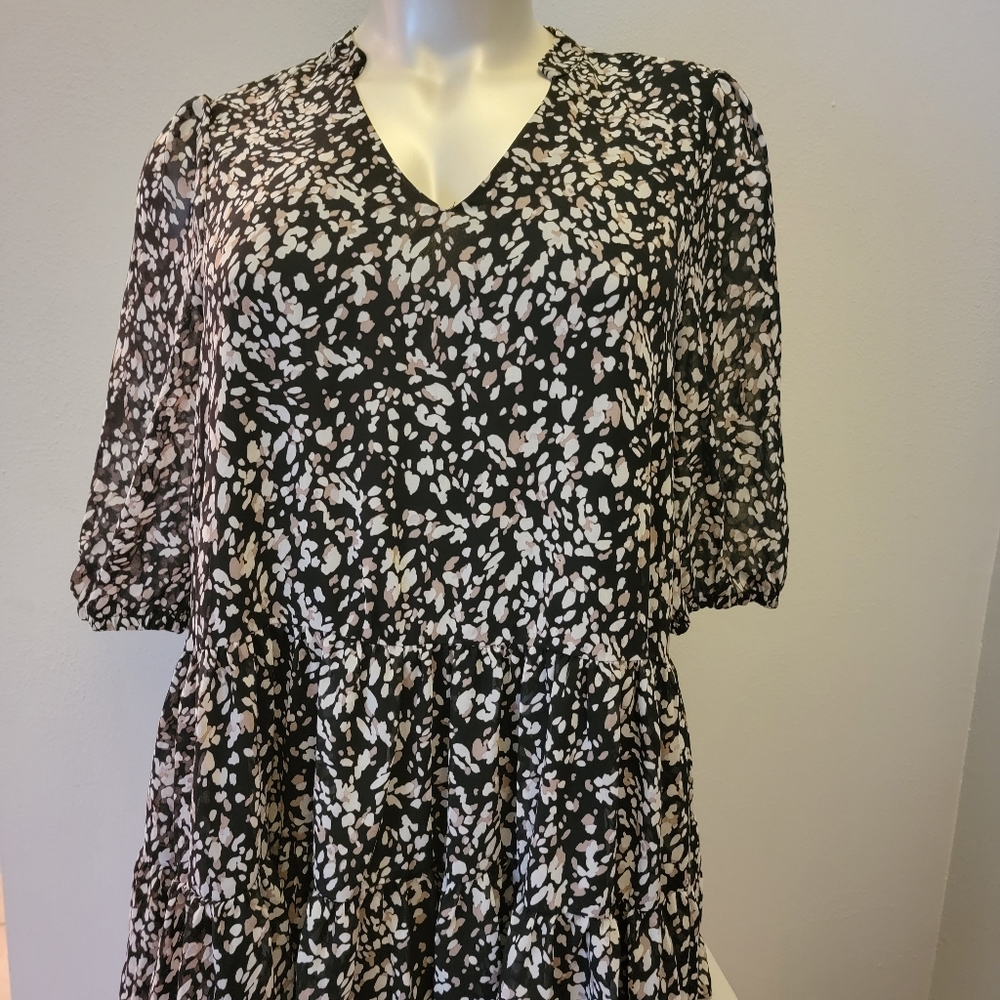 Melloday Black & Dots Blouse, 2X